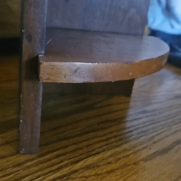 COPY 40s Solid Walnut wood 4 tier hanging corner shelf Dad Handmade Antique