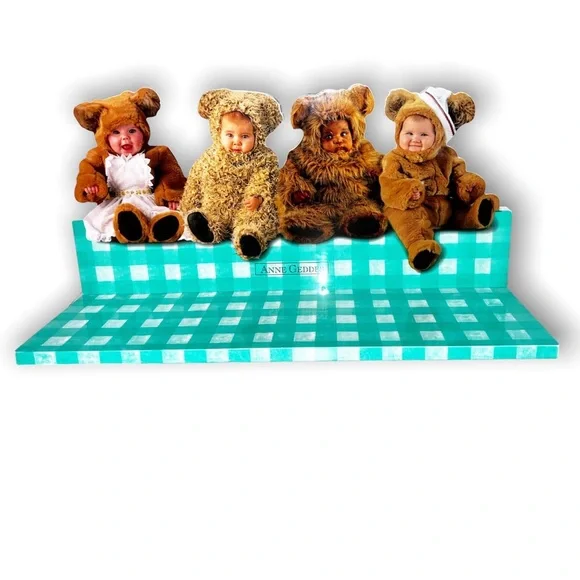Vintage anne geddes shelf baby bear nursery room display & light switch plate