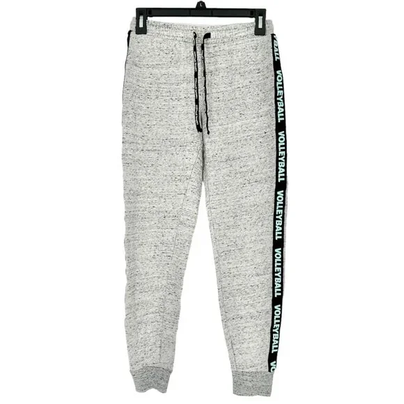 Justice Active Jogging Pants Youth 14 Gray Elastic Waist Draw String Volleyball