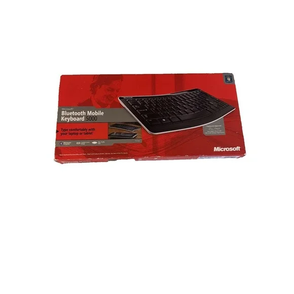 Microsoft Keyboard Black Bluetooth Mobile 5000 Comfort Curve Ergonomic 1390