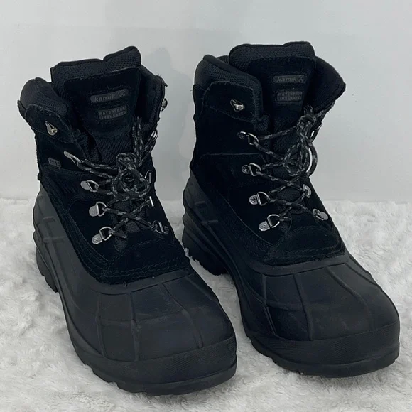 Kamik FARGO Men's Black Snow Boots SIZE 10 THINSULATE WATERPROOF 3M