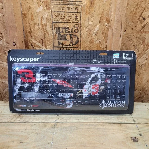 Keyscapers Wireless Keyboard Austin Dillon NASCAR Racing Mac PC USB 2.0