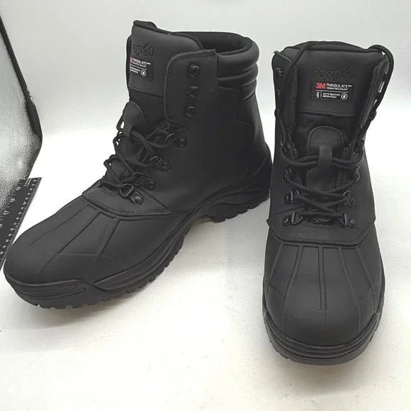 Propet M3789 Mens Black Leather 3M Thinsulate Water Resistant Boots 14 X 3E