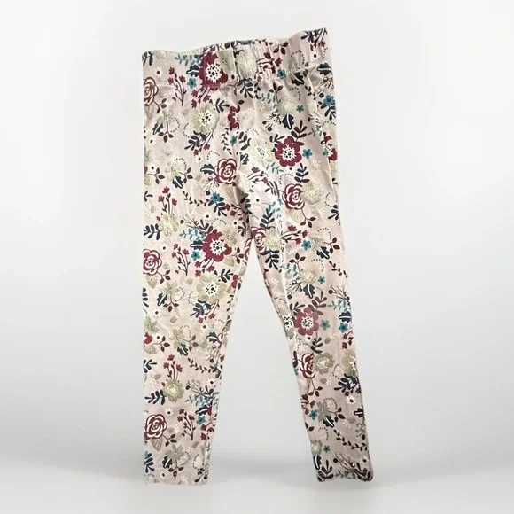 Isaac Mizrahi Girls Leggings Size 4 Pink‎ Floral Glitter Stretch Pants Kids