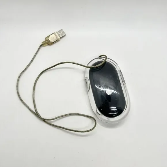 Apple Pro Mouse Optical M5769 Black Clear USB Wired Mac Computer 400 DPI