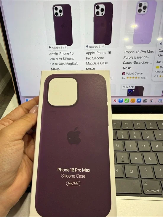 Apple iPhone 16 Pro Max Silicone Case in Deep Purple