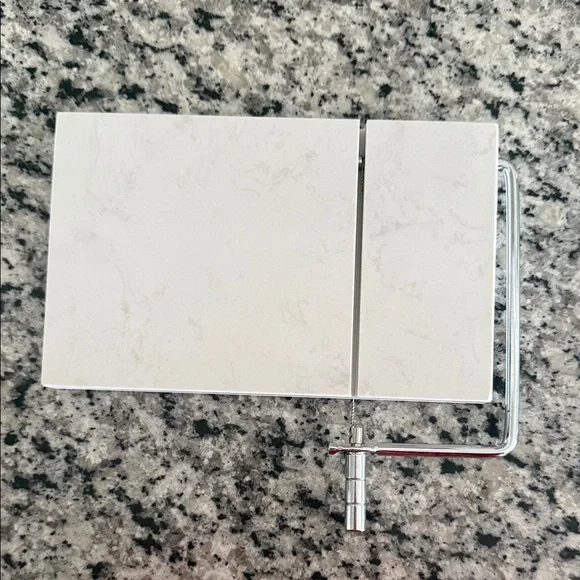 Marble Cheese Slicer with Silver Handle