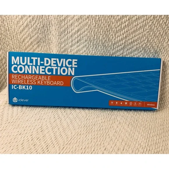 iClever Wireless‎ Keyboard White IC-BK10 Multi-Device Rechargeable Slim Open Box