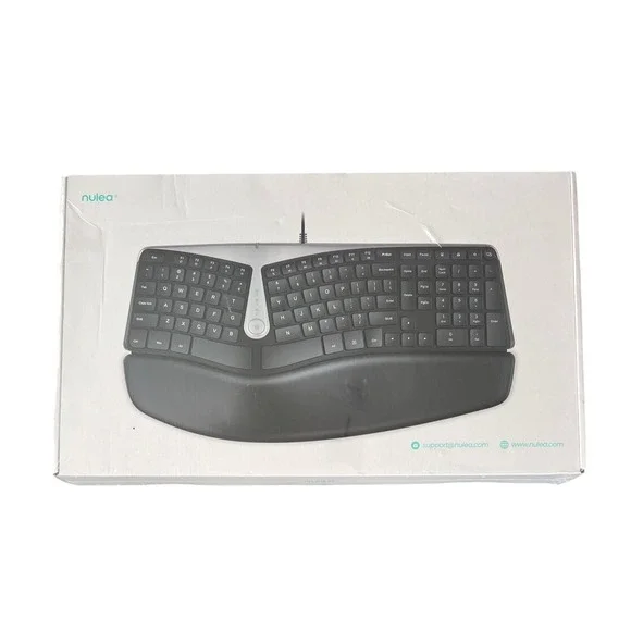 Nulea RT02 Wired Ergonomic Keyboard HA308 Split Design Wrist Rest Black NEW