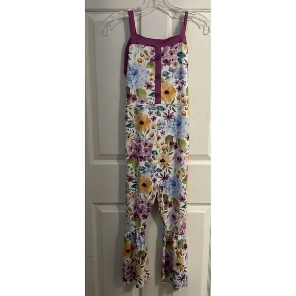 Pique Boutique Princess Line‎ Girls 10/12 Bellbottom Jumpsuit Floral