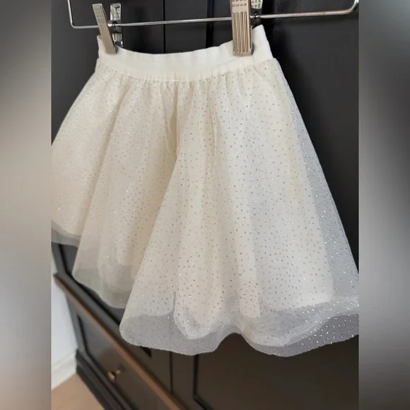 Janie and Jack | Ivory Gold Dot Sparkle Tulle Skirt | Tutu | 3