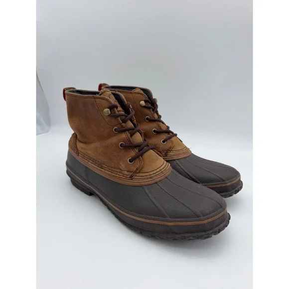UGG Mens Zetik Waterproof Duck Boots 11 Brown Chestnut Leather Winter Rain