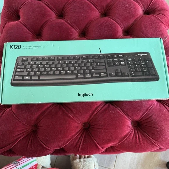 Logitech K120 USB Keyboard 920-002478 Spill Resistant New Open‎ Box
