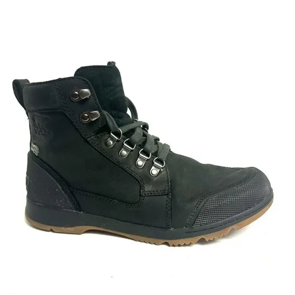 Sorel Mens Ankeny II Mid OD Waterproof Boot Black Size 9 M