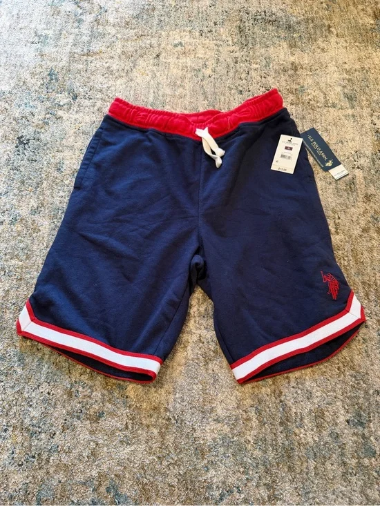 U.S Polo Ralph Lauren Navy & Red Athletic Shorts