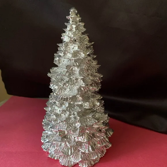 Silver Textured Christmas Tree Christmas Ornament