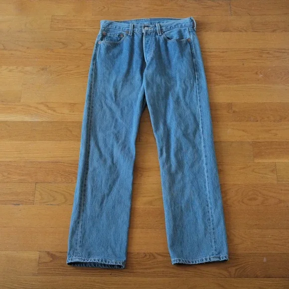 Levi's 501 Jeans Men Blue Original Fit Button Fly Straight Leg 31x30 Casual