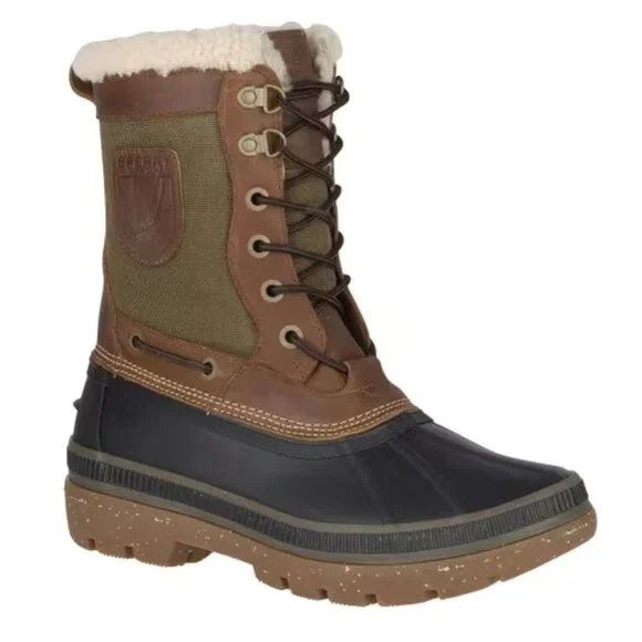 NEW Sperry Men's Ice Bay Tall Pac Winter Boots Brown Olive Size US 10 $160 [jb]