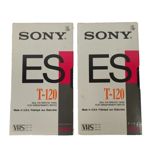 Sony ES T-120 VHS Tapes 2 Brand New &‎ Sealed Made In USA