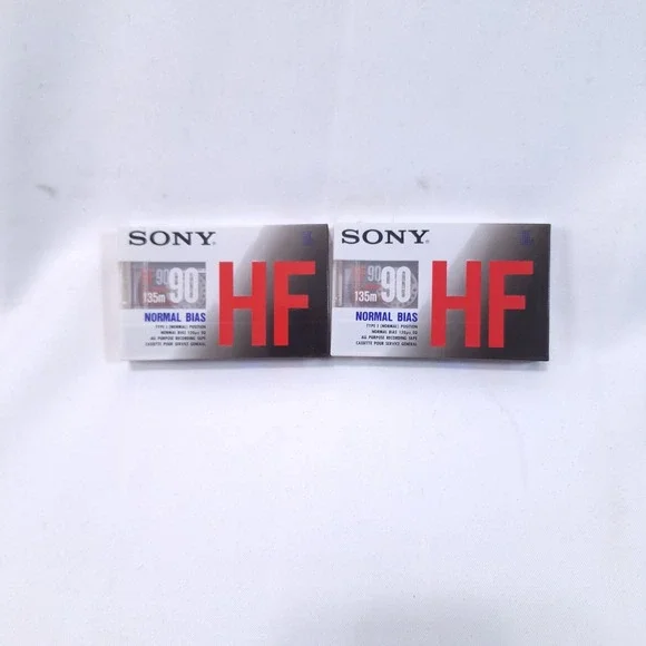 2‎ Pack Sony HF Normal Bias Type I Cassette Tapes 90 Minute Sealed Blank