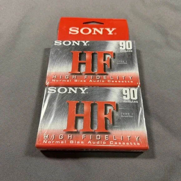 Sony Cassette Tapes Hi-Fi Normal Bias 90 Minutes 2 Pack Blank‎ Audio New Sealed