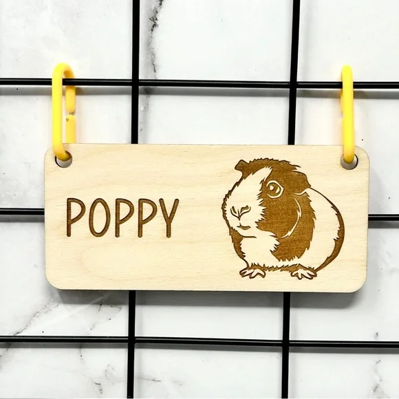 Personalized Guinea Pig Cage Tag, Custom Pet Name Sign & Decor, Cage Decor