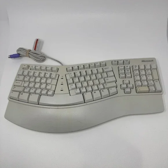 Microsoft‎ KU-0045 X06-19331 Natural Elite Wired PS/2 White Ergonomic Keyboard