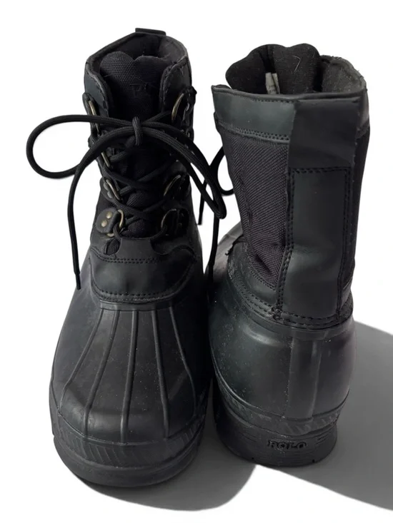 Polo Ralph Lauren Crestwick Duck Boots Black Waterproof Winter Men’s 10