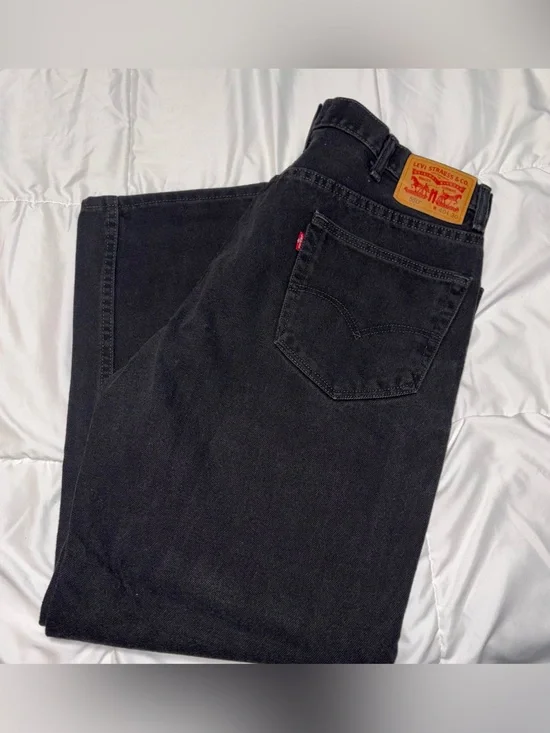 Levi's Men's Black 550 Relaxed Fit Denim Jeans - 40x30