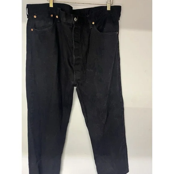 Levi's 501 Black Straight Leg Jeans Men's 44x34 Button Fly Denim