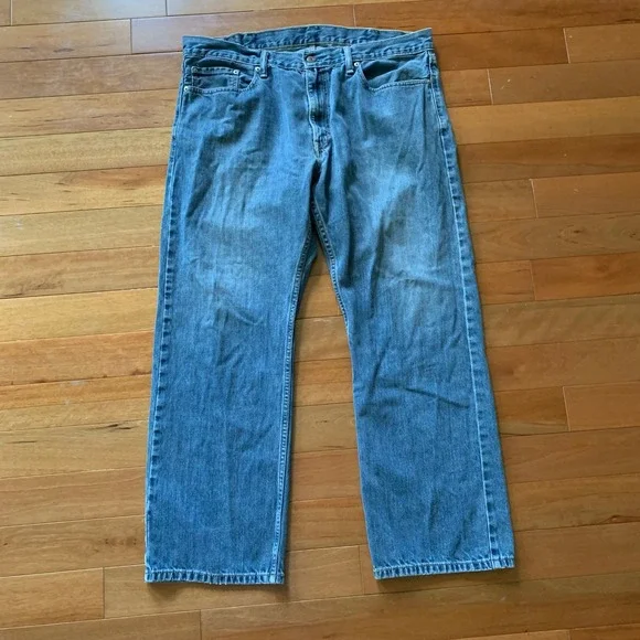 Levi's‎ 514 48x30 Blue Jeans Distressed Hole Back Pocket Denim