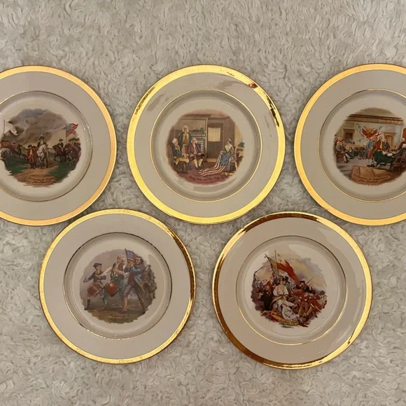 VILLETTA’S ART BY JOHN TRUMBULL SET OF 5 DECORATIVE PLATES