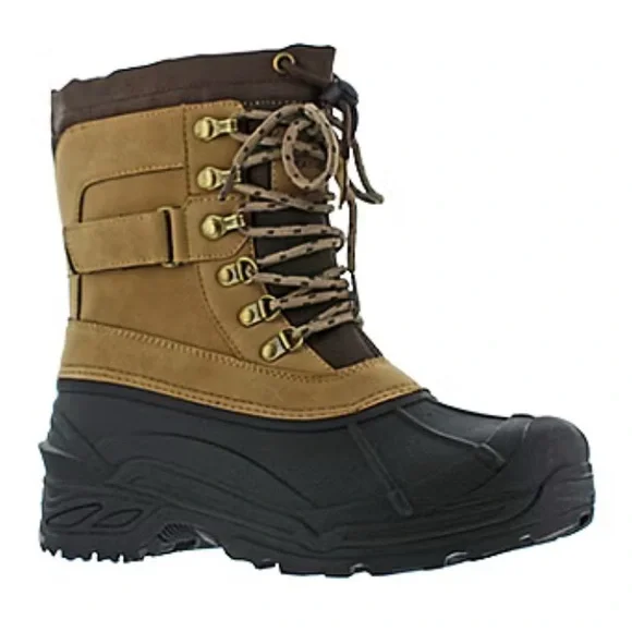 Weatherproof Carl 3M Thinsulate Boots Carmel Tan and Black Men's Snow Boots sz 8