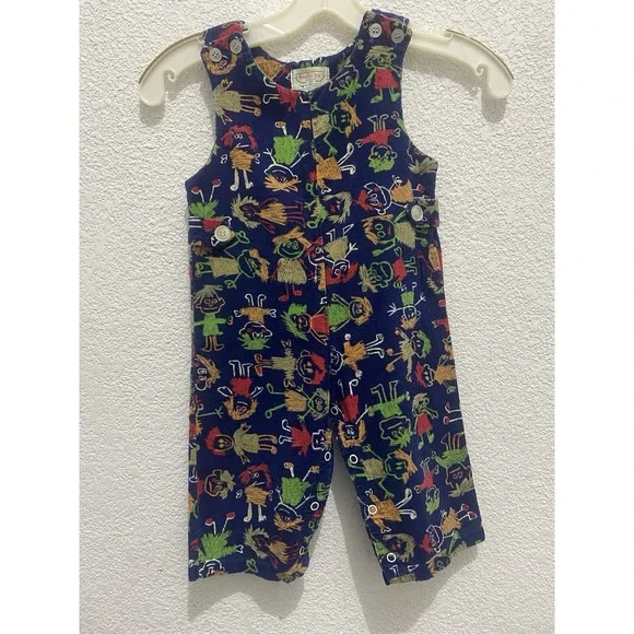 Vintage‎ 70s Health Tex Stantogs Corduroy Overalls Baby 2T USA Blue