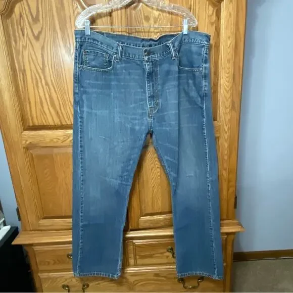 Vintage‎ Levi’s Dark Blue Wash Straight Leg Mens Size 38” x 32” Y2K Faded