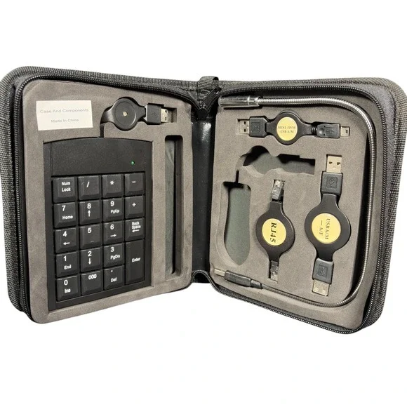 USB Numeric Keypad Numpad Retractable‎ Cable LED Light External Keyboard TESTED