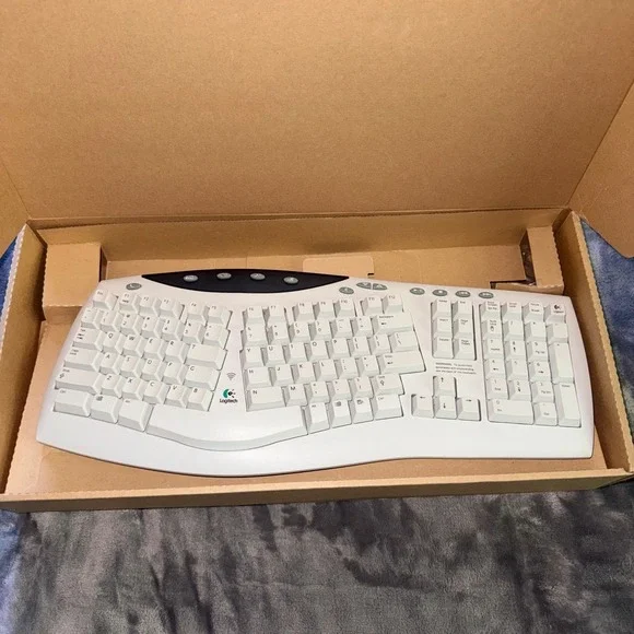 Logitech Cordless Desktop Pro Keyboard ONLY White Ergonomic Wireless Y-RB7