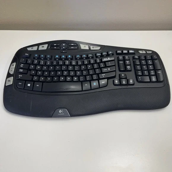 Logitech Wireless Keyboard Black K350 Wave‎ Ergonomic Comfort (NO Dongle)