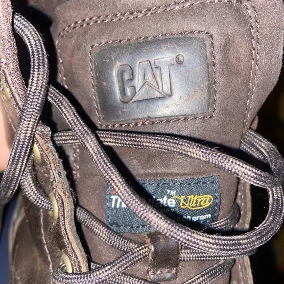 CAT Caterpillar Brown Ultra Thinsulate with 400 Grams, Waterproof Work Boots EUC