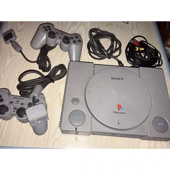 Sony PlayStation 1 PS1 Console Bundle w/ 2 Official Controllers‎ Tested Working