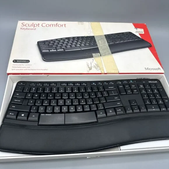 Microsoft Sculpt Comfort Ergo Wireless Black Keyboard KGR1173 *NO RECEIVER!*