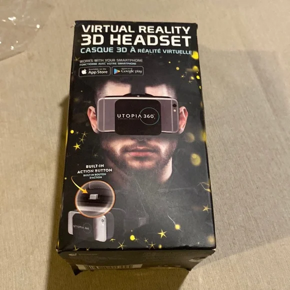Virtual reality 3D Headset works with your smartphone.