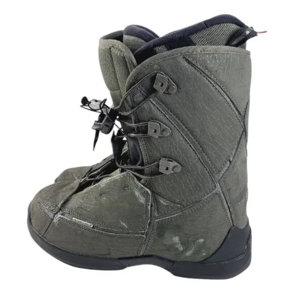 Salomon Men's Green Black Self F22 Leather Mid-Calf Snowboarding Boot Size 9