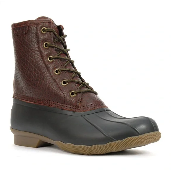 Sperry Men's Saltwater Black/Amaretto Duck Boots STS23704