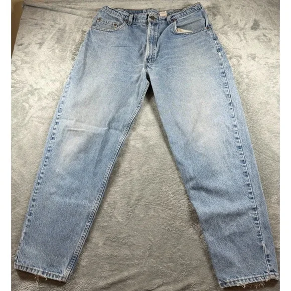 Vtg Levi's 560 Jeans USA Made 38x32 Loose Tapered Light Wash Distressed