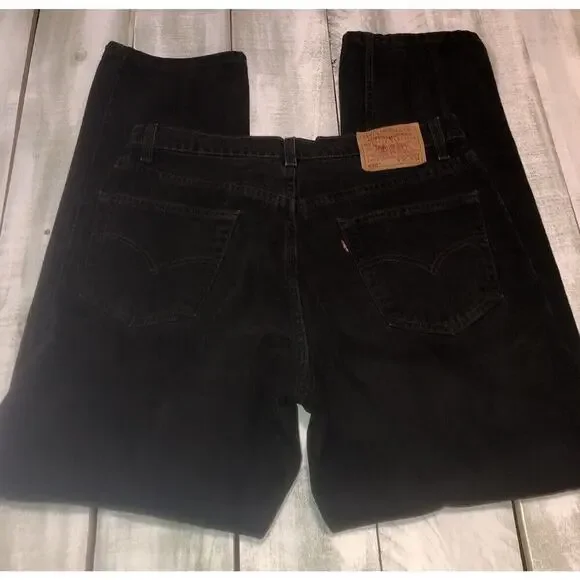 Vintage Levi’s 550 Black Relaxed Fit Denim Jeans Pants Made in Canada Size 36x34