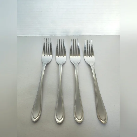 Oneida Stainless JOANN Dinner Forks JOANNE Set of 4 Frosted Glossy Flatware #