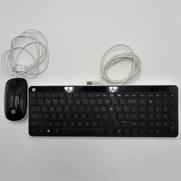 HP Wired USB‎ Keyboard & Mouse Combo Full-Size Chiclet Keys Numeric Pad