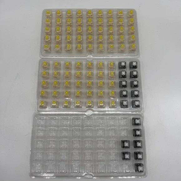 Unbranded Mechanical Switches Yellow & Black Lot Computer Kayboard Parts