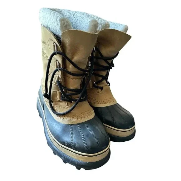 Sorel Caribou Tan Waterproof Snow Boots Size 8